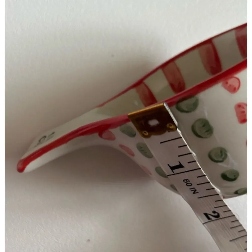 Rare Anthropologie Lets Get Jolly Cup Hand-Painted Stoneware Measuring Cups New